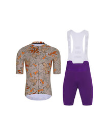 HOLOKOLO Cycling short sleeve jersey and shorts - SPARROVER - purple/brown